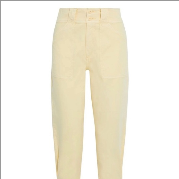 Joie Mirenda Yellow High Rise Cropped Tapered Pants Color Banana NEW - Picture 15 of 15